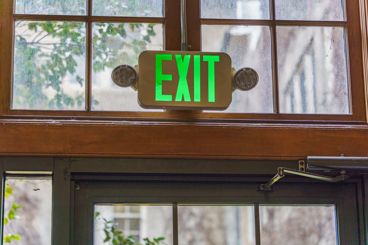 Emergency exit sign close-up
